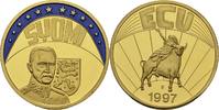 Deutschland Medaille EUROPE ECU SERIES FINLAND SUOMI GILDED PROOF LIKE GILT MEDAL 1997 #ME237 -